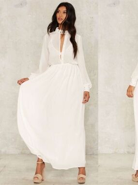 NWT Nasty Gal Ivory Maxi Dress